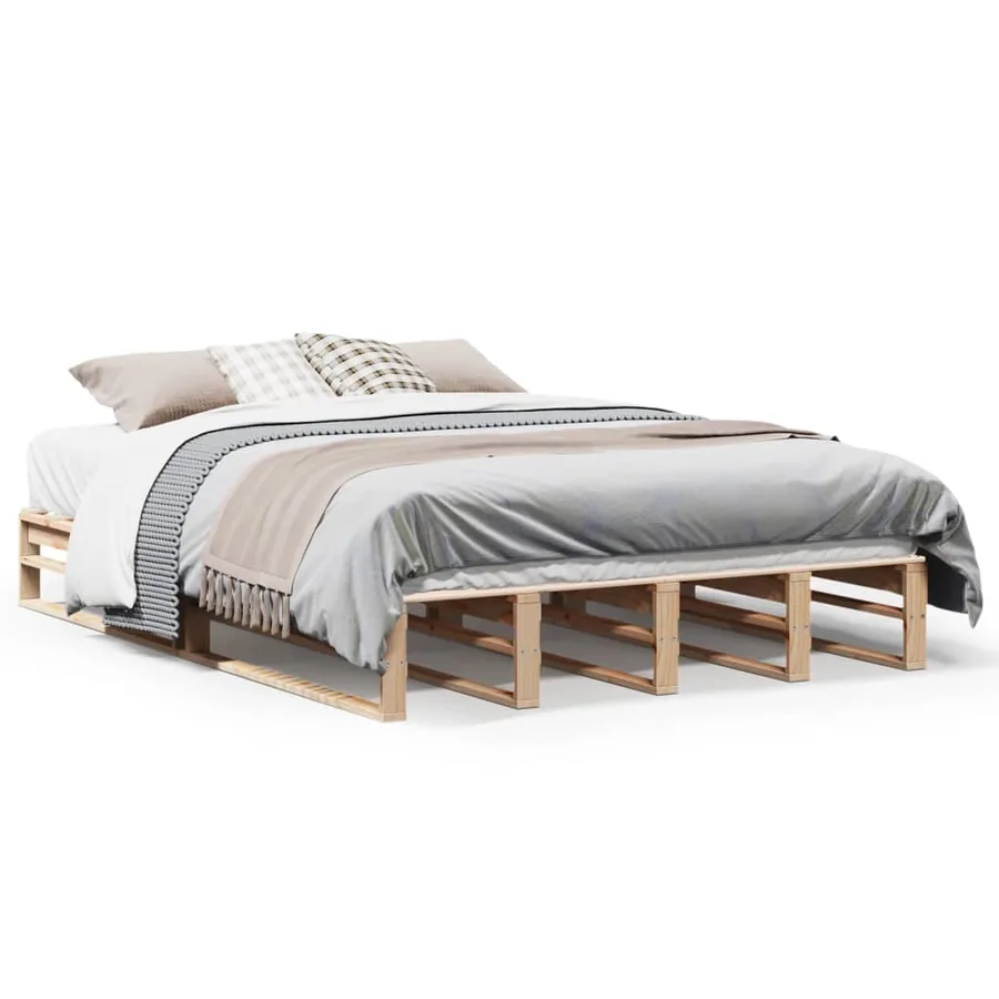 Cadre de lit sans matelas 140x190 cm bois de pin massif - 2