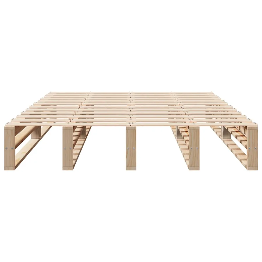 Cadre de lit sans matelas 140x190 cm bois de pin massif - 4