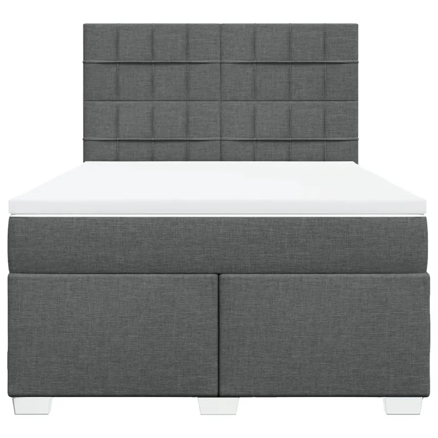 Sommier à lattes de lit avec matelas Gris foncé 140x190cm Tissu - 6