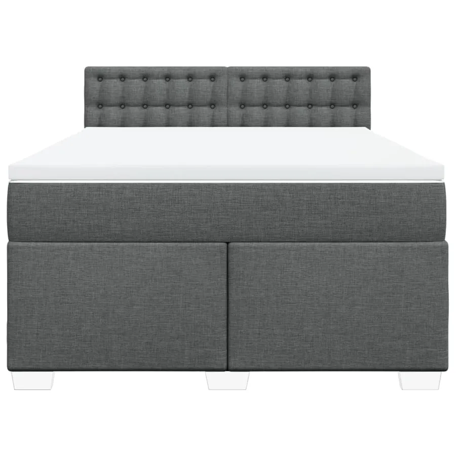Sommier à lattes de lit avec matelas Gris foncé 140x190cm Tissu - 6