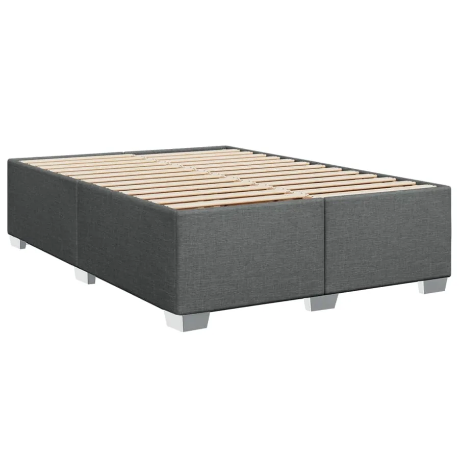 Sommier à lattes de lit avec matelas Gris foncé 140x190cm Tissu - 5