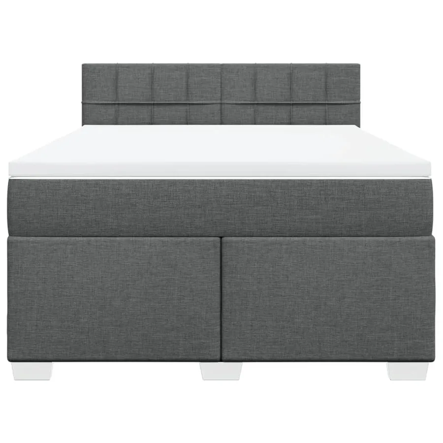 Sommier à lattes de lit avec matelas Gris foncé 140x190cm Tissu - 4