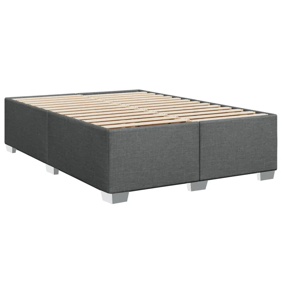 Sommier à lattes de lit avec matelas Gris foncé 140x190cm Tissu - 8