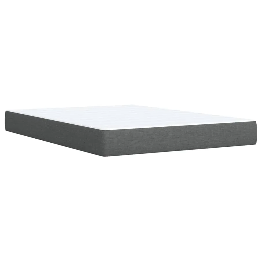 Sommier à lattes de lit avec matelas Gris foncé 140x190cm Tissu - 9