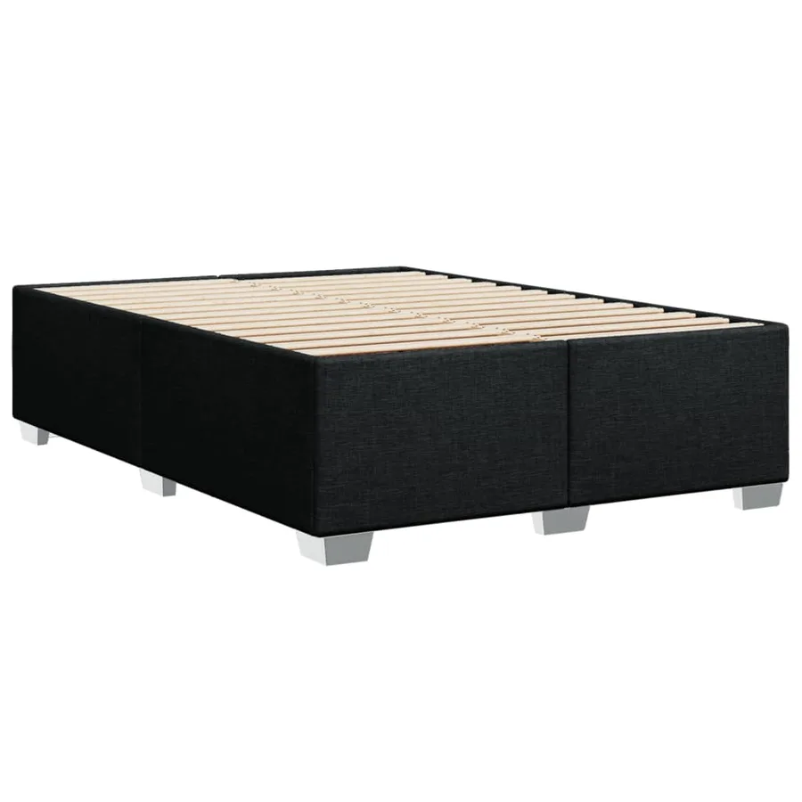 Sommier à lattes de lit avec matelas Noir 140x190 cm Tissu - 8