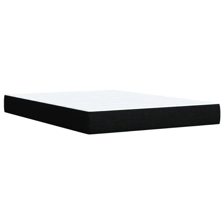 Sommier à lattes de lit avec matelas Noir 140x190 cm Tissu - 6