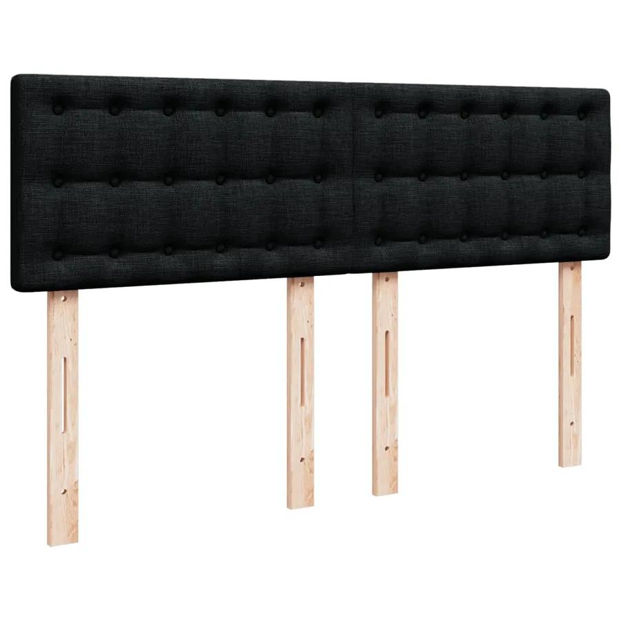 Sommier à lattes de lit avec matelas Noir 140x190 cm Tissu - 8