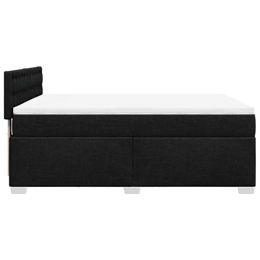 Sommier à lattes de lit avec matelas Noir 140x190 cm Tissu - 9