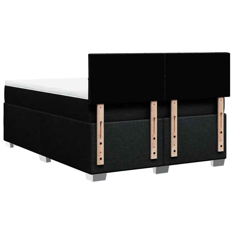 Sommier à lattes de lit avec matelas Noir 140x190 cm Tissu - 12