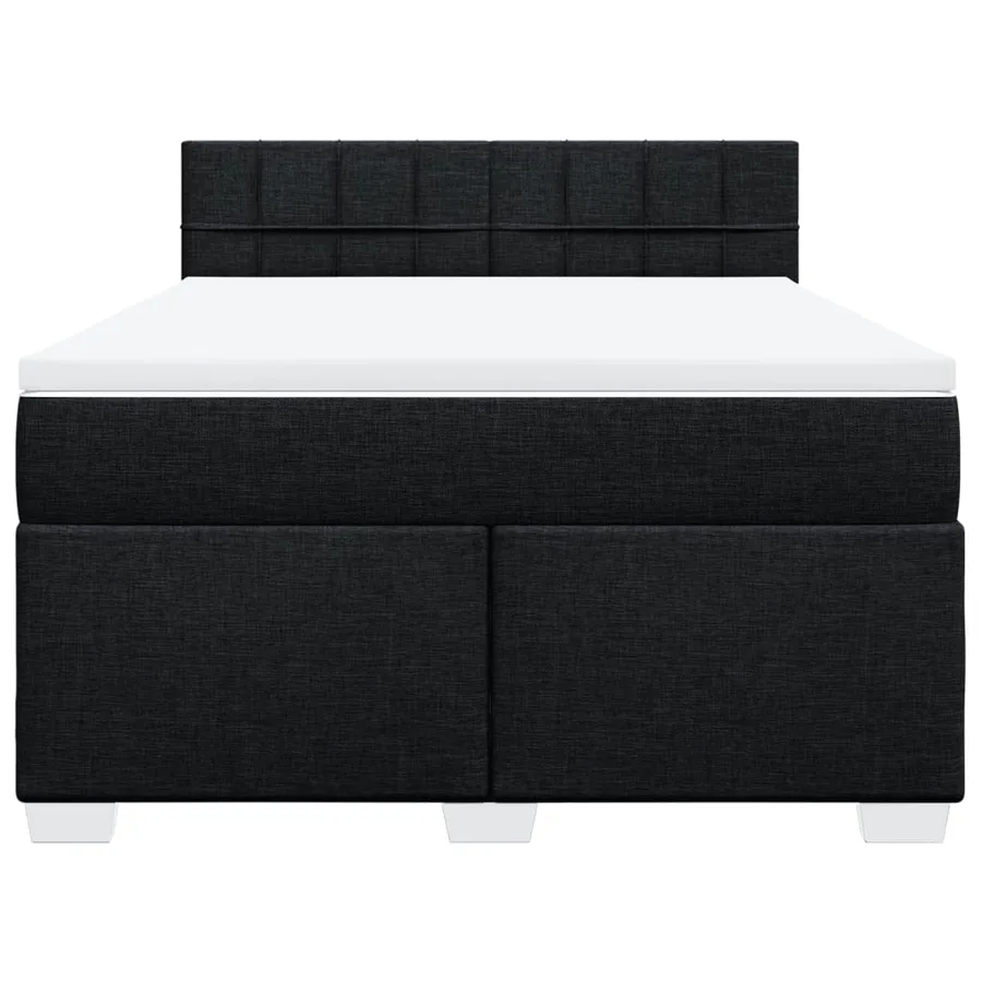 Sommier à lattes de lit avec matelas Noir 140x190 cm Tissu - 6