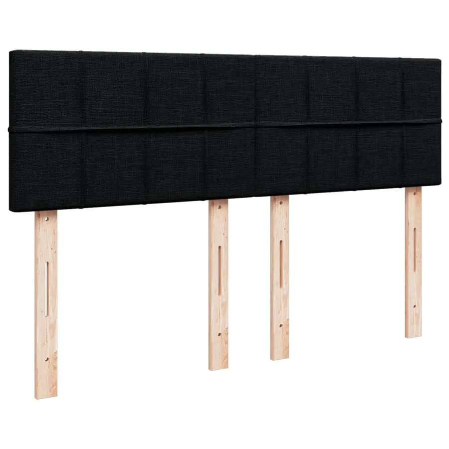 Sommier à lattes de lit avec matelas Noir 140x190 cm Tissu - 7