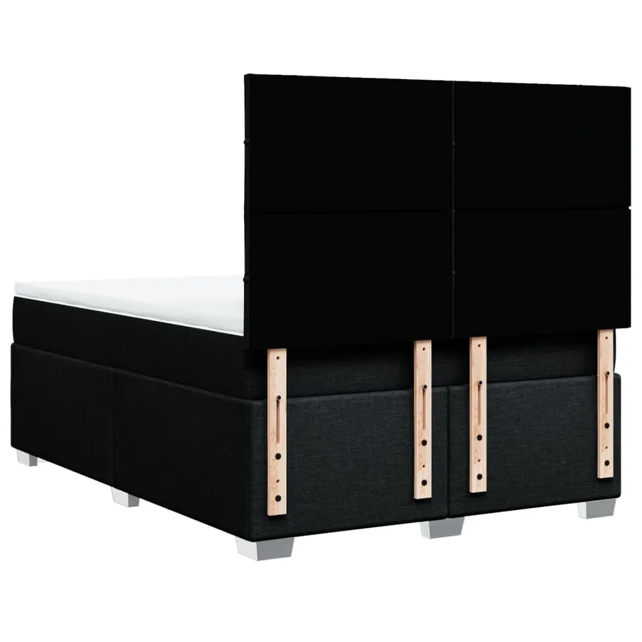 Sommier à lattes de lit avec matelas Noir 140x190 cm Tissu - 10