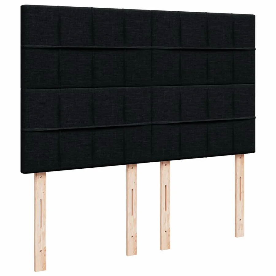 Sommier à lattes de lit avec matelas Noir 140x190 cm Tissu - 8