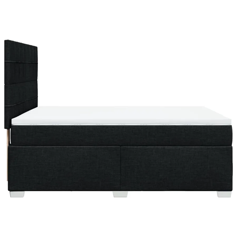 Sommier à lattes de lit avec matelas Noir 140x190 cm Tissu - 9
