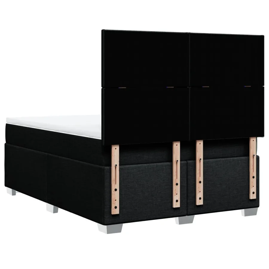 Sommier à lattes de lit avec matelas Noir 140x190 cm Tissu - 12
