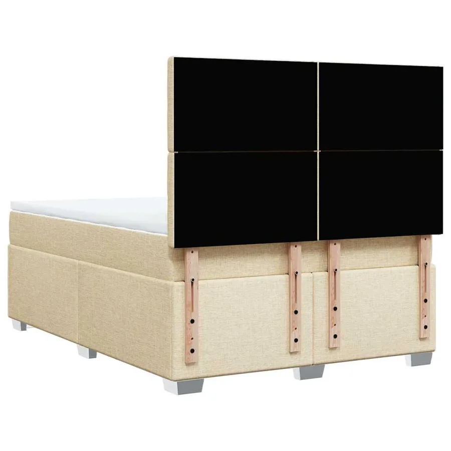 Sommier à lattes de lit avec matelas Crème 140x190 cm Tissu - 12