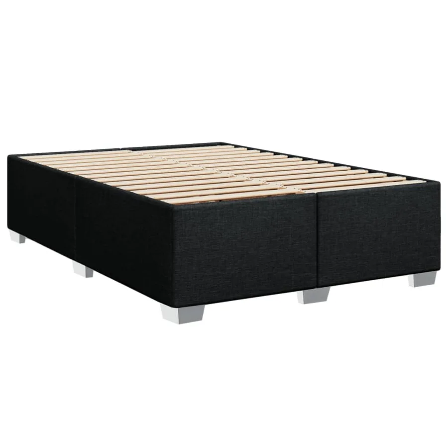 Sommier à lattes de lit avec matelas Noir 140x190 cm Tissu - 8