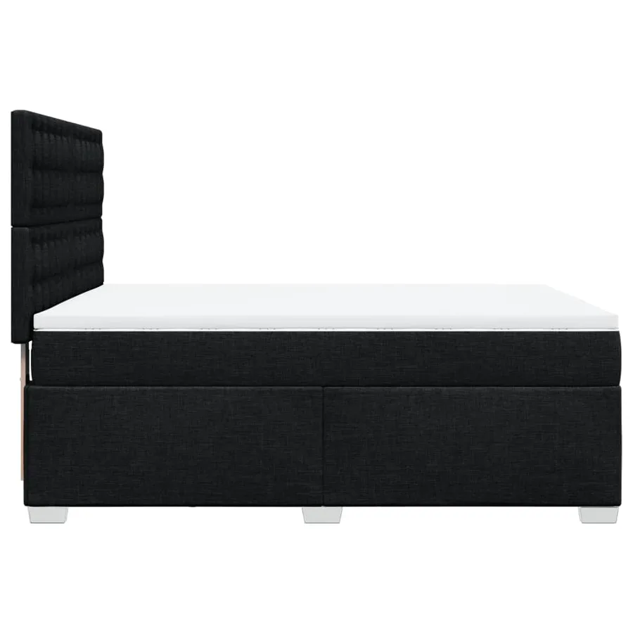 Sommier à lattes de lit avec matelas Noir 140x190 cm Tissu - 11