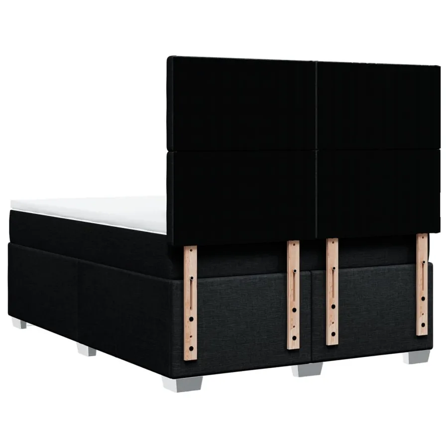 Sommier à lattes de lit avec matelas Noir 140x190 cm Tissu - 12
