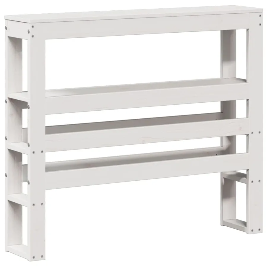 Tête de lit avec étagères blanc 90 cm bois massif de pin - 2