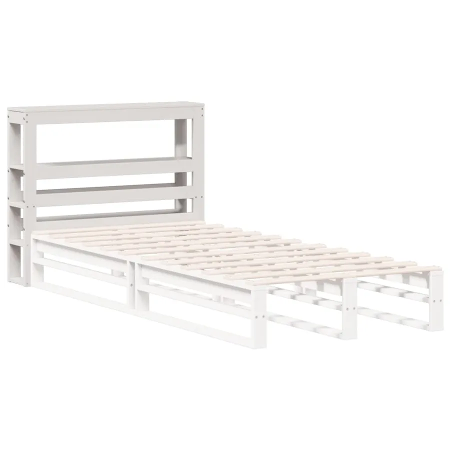 Tête de lit avec étagères blanc 90 cm bois massif de pin - 4