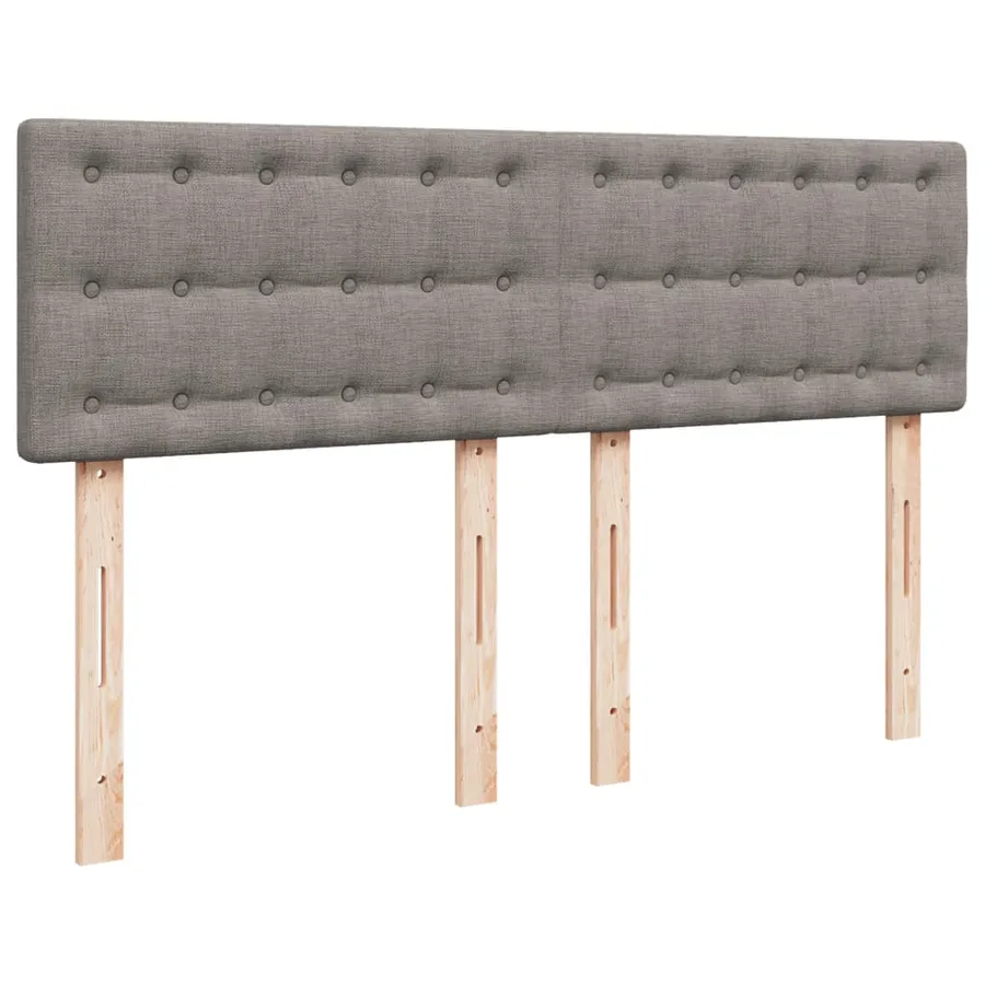 Sommier à lattes de lit avec matelas Taupe 140x190 cm Tissu - 7
