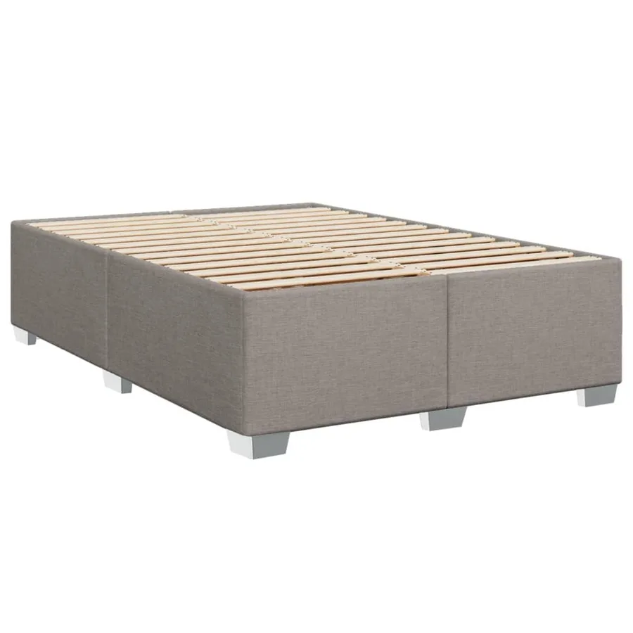 Sommier à lattes de lit avec matelas Taupe 140x190 cm Tissu - 8