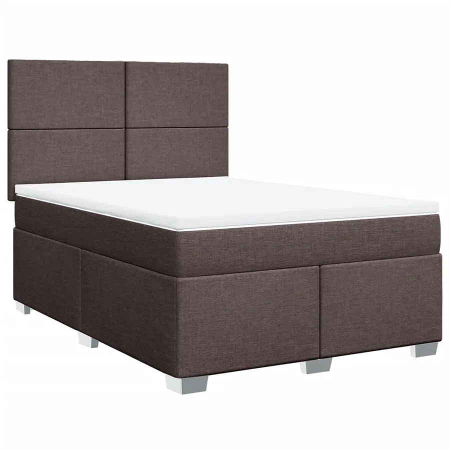 Sommier à lattes de lit avec matelas Marron foncé 140x190 cm - 2