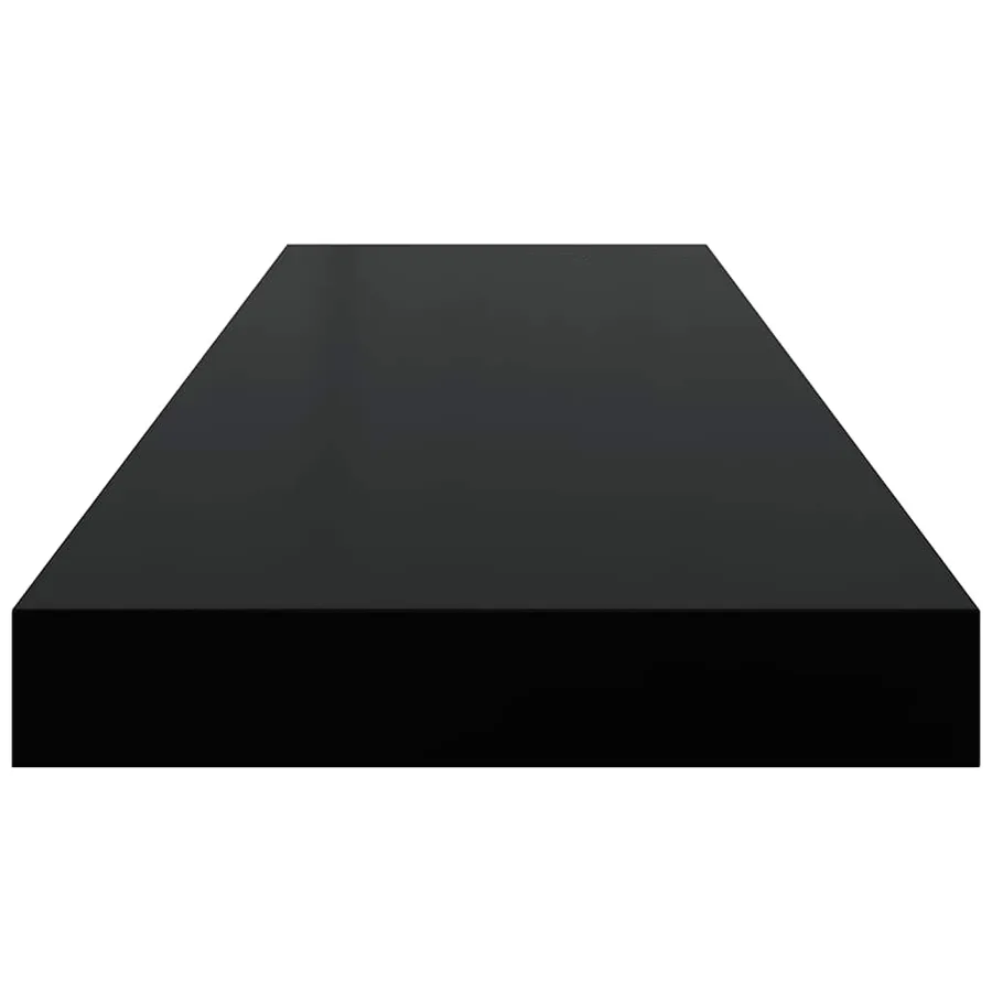 Étagère murale flottante Noir brillant 80x23,5x3,8 cm MDF - 7