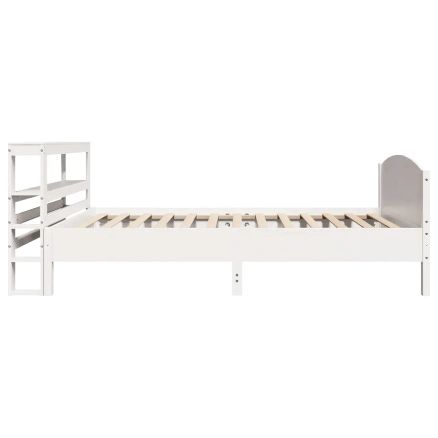 Cadre de lit sans matelas blanc 90x200 cm bois de pin massif - 5