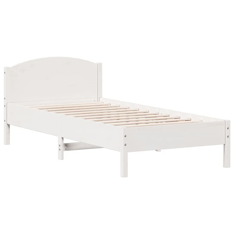 Cadre de lit sans matelas blanc 90x200 cm bois de pin massif - 7