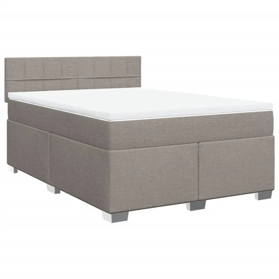 Sommier à lattes de lit avec matelas Taupe 140x190 cm Tissu - 3