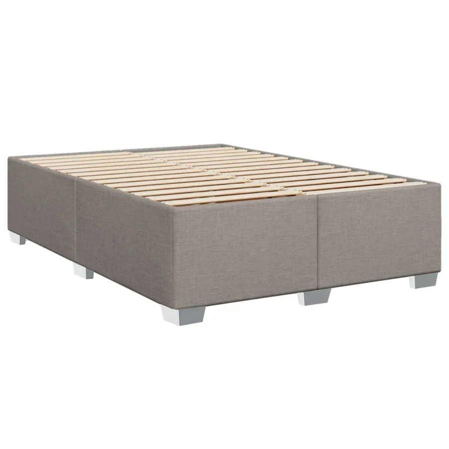 Sommier à lattes de lit avec matelas Taupe 140x190 cm Tissu - 8
