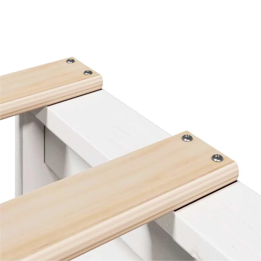 Cadre de lit sans matelas blanc 90x200 cm bois de pin massif - 7