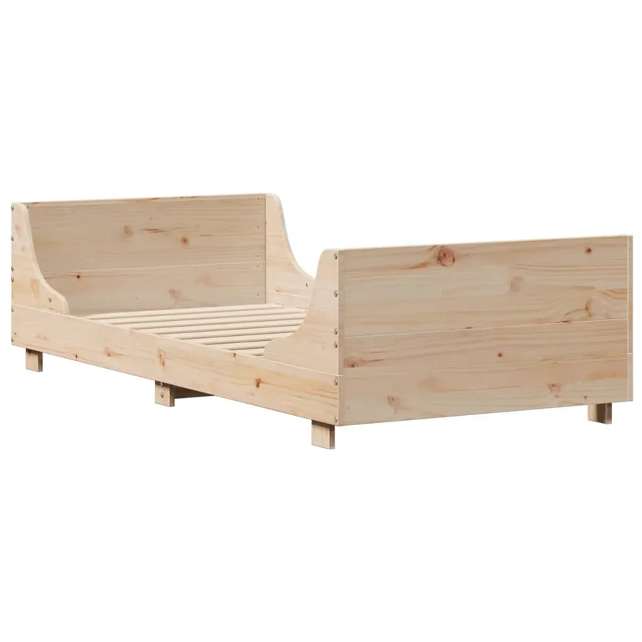 Cadre de lit sans matelas 75x190 cm bois de pin massif - 3