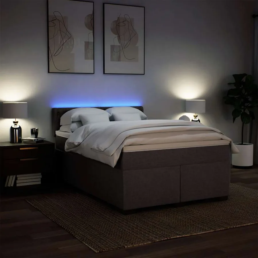 Sommier à lattes de lit avec matelas Marron foncé 140x190 cm - 5
