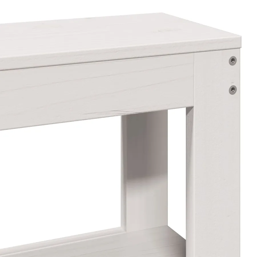 Cadre de lit sans matelas blanc 90x200 cm bois de pin massif - 10