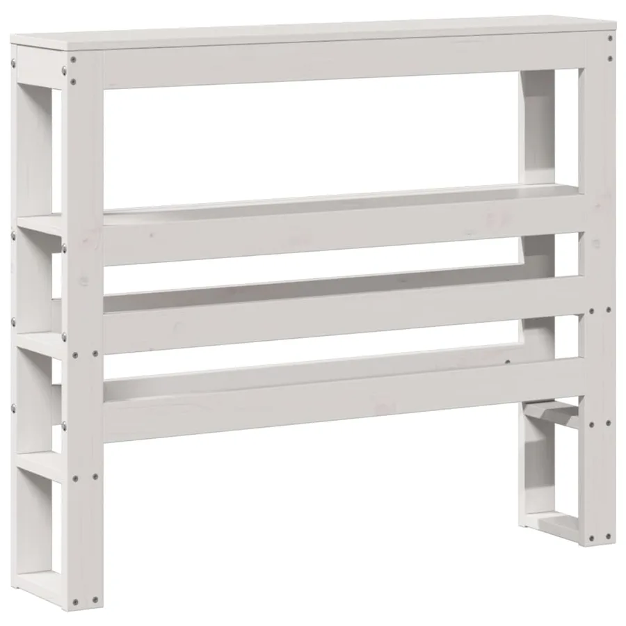 Cadre de lit sans matelas blanc 90x200 cm bois de pin massif - 6