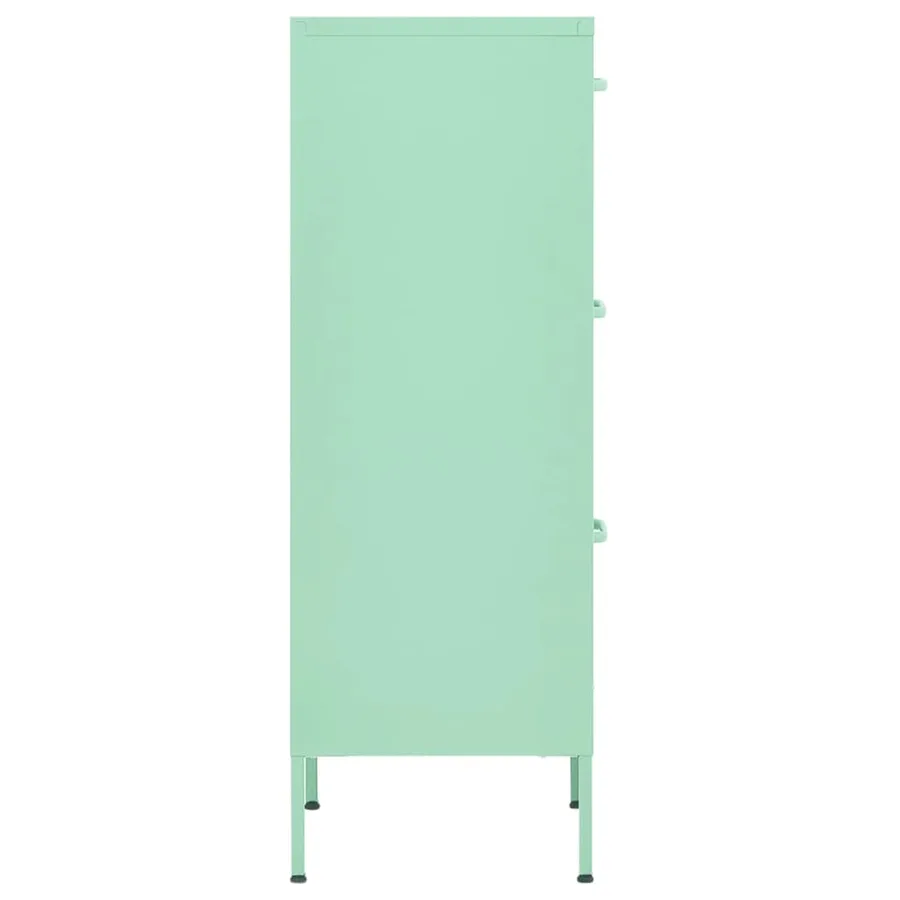 Armoire de rangement Vert menthe 42,5x35x101,5 cm Acier - 4