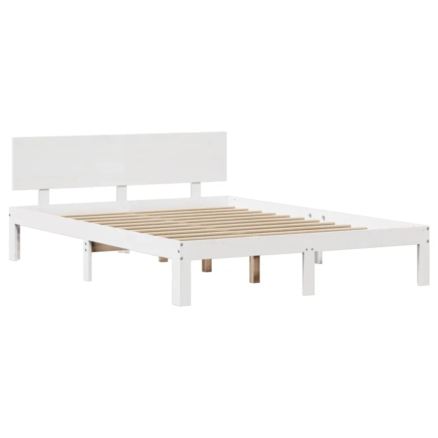 Cadre de lit avec tête de lit sans matelas blanc 120x200 cm - 7