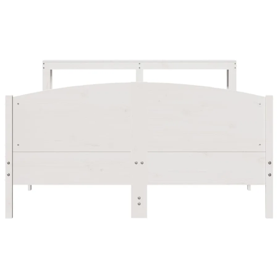 Cadre de lit sans matelas blanc 120x190 cm bois de pin massif - 4