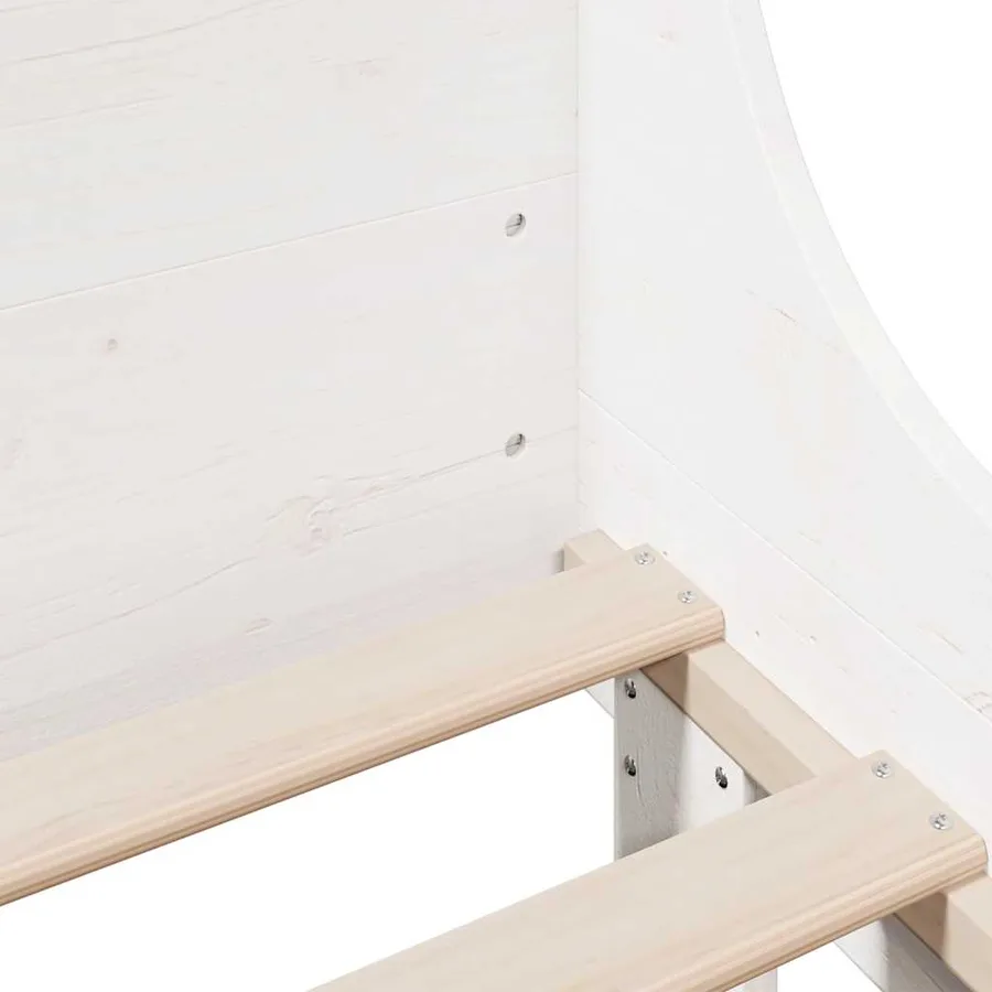 Cadre de lit sans matelas blanc 120x190 cm bois de pin massif - 9