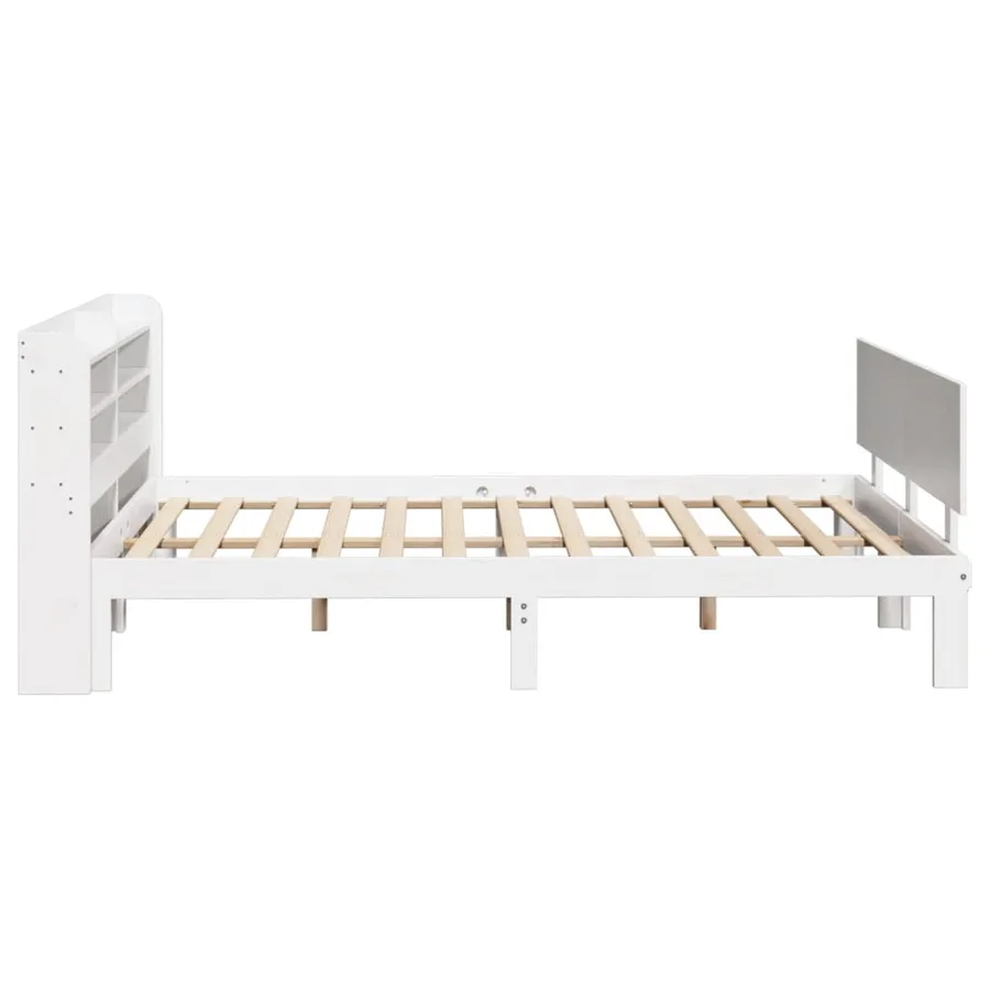 Cadre de lit avec tête de lit sans matelas blanc 150x200 cm - 5