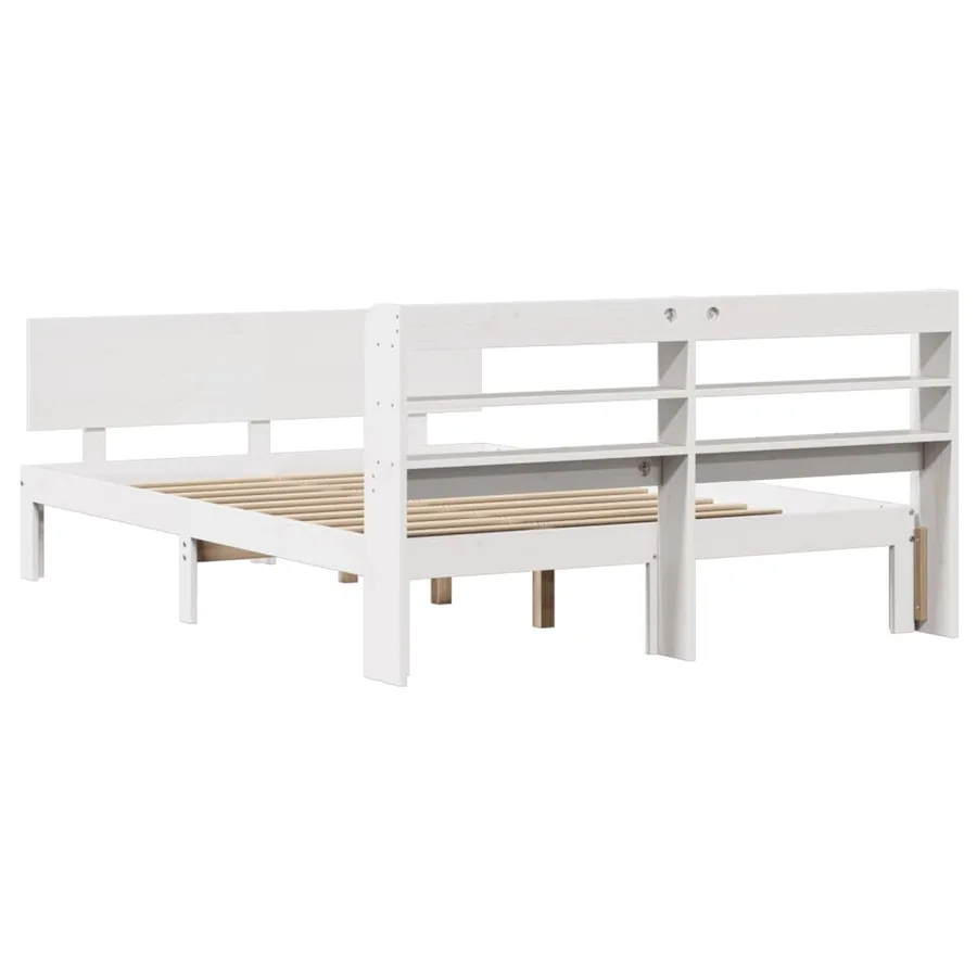 Cadre de lit avec tête de lit sans matelas blanc 150x200 cm - 6