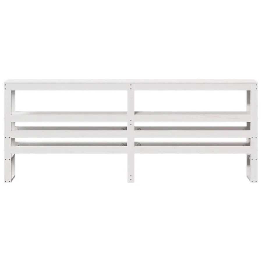 Tête de lit avec étagères blanc 180 cm bois massif de pin - 3