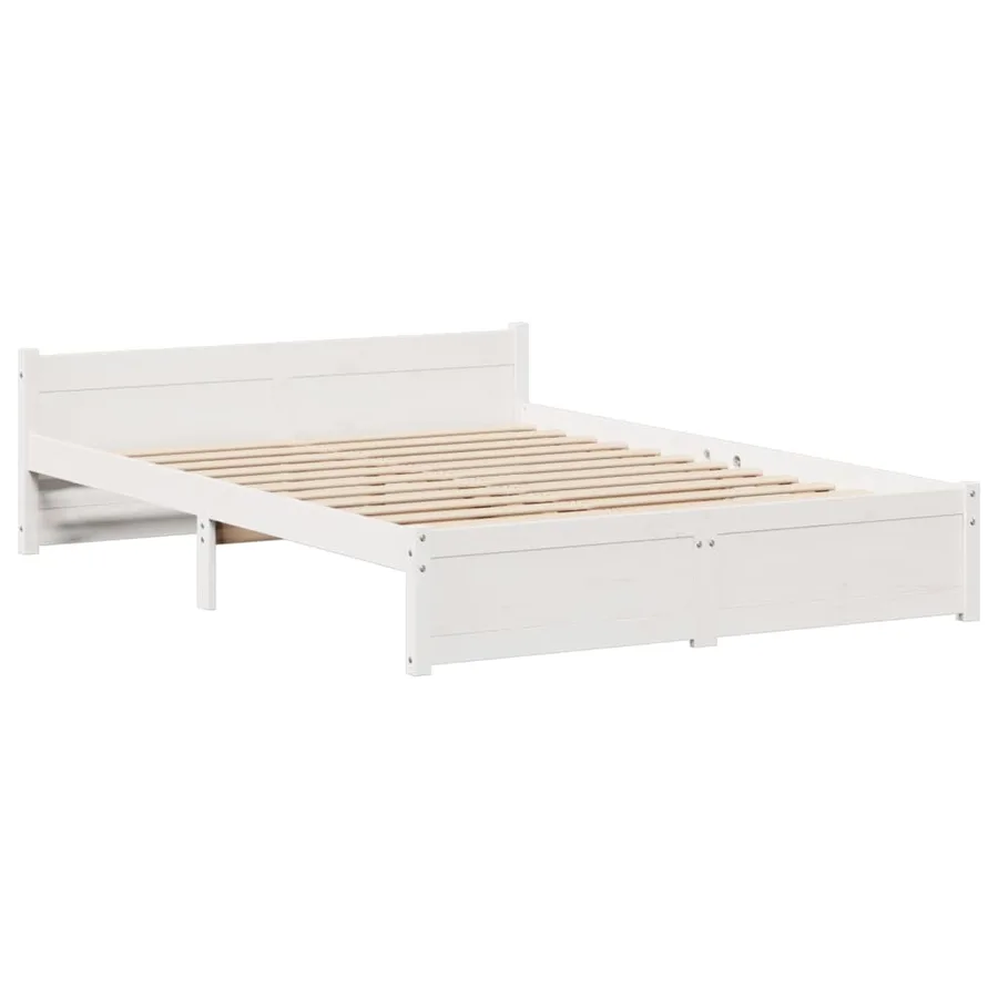 Cadre de lit avec tête de lit sans matelas blanc 160x200 cm - 5