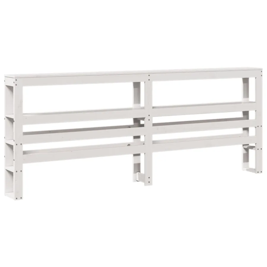 Cadre de lit sans matelas blanc 180x200 cm bois massif de pin - 6