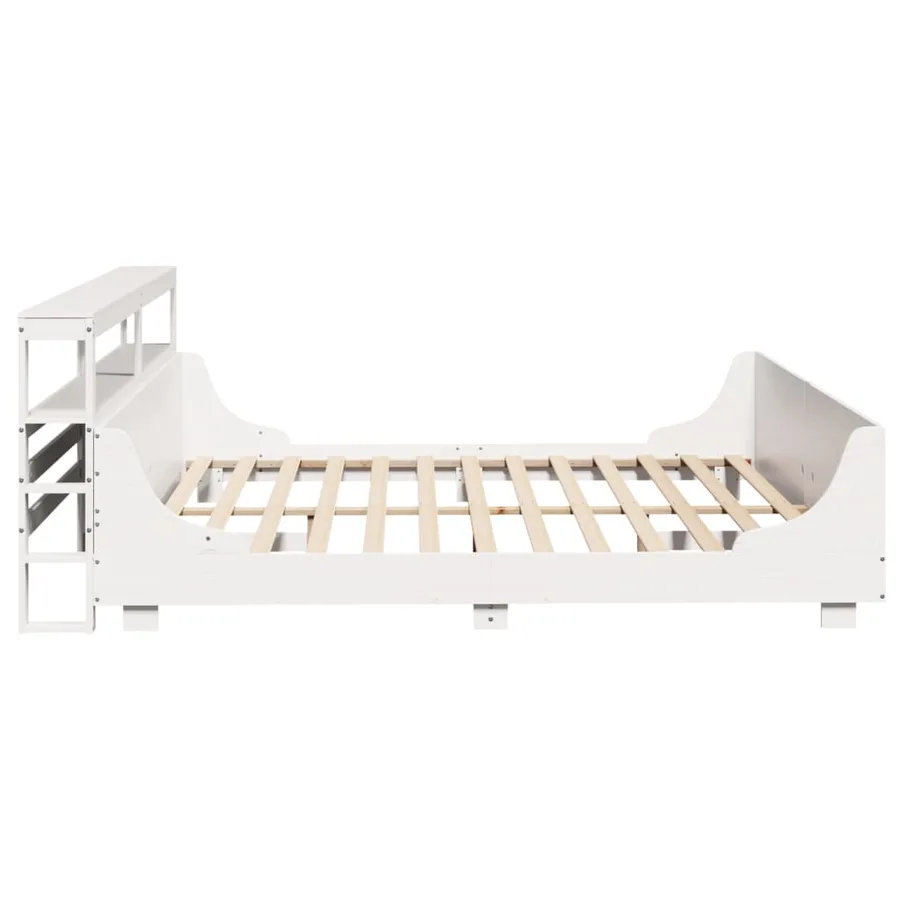 Cadre de lit sans matelas blanc 180x200 cm bois massif de pin - 7