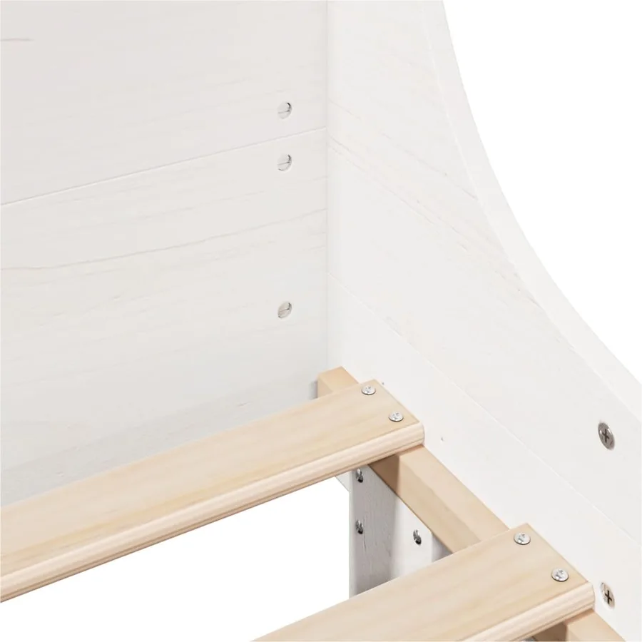 Cadre de lit sans matelas blanc 180x200 cm bois massif de pin - 9