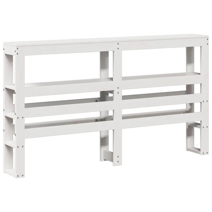 Cadre de lit et tête de lit blanc 140x190 cm bois de pin massif - 6